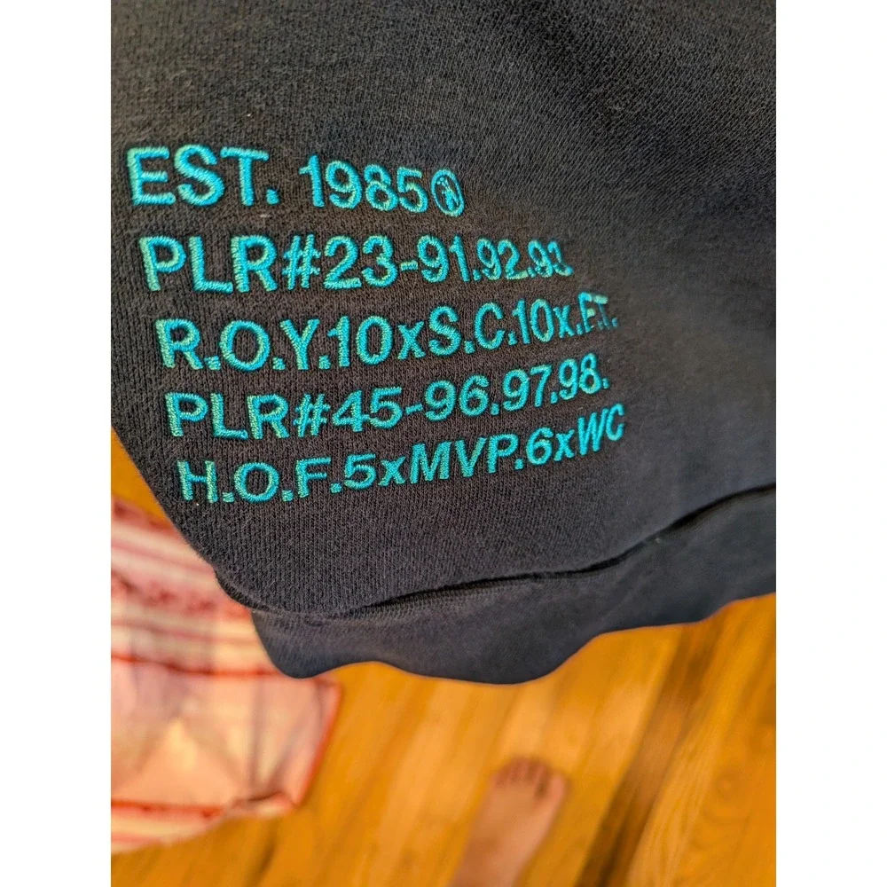 Air Jordan‎ Hoodie Pullover Sweatshirt Gray Teal 2XL Embroidered Menswear